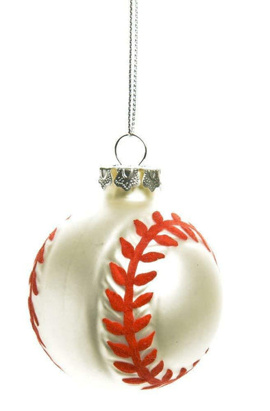 Caffco - Glass Baseball Christmas Tree Ornament - Perfect Gift For Baseball Fans