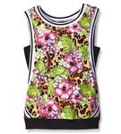 Trukfit Big Girls' Floral Tank, Black, Small