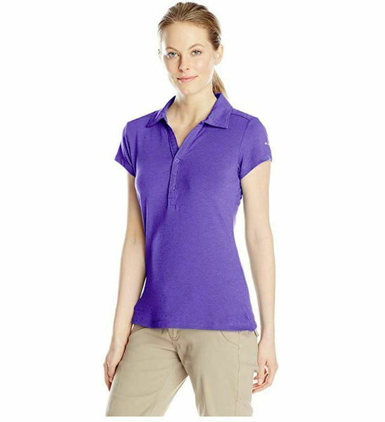 Columbia Women's Shadow Time Polo Shirt, Purple Lotus, X-Small