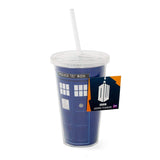Underground Toys Doctor Who 16 oz Tardis Insulated Tumbler with Lid & Straw