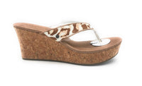 UGG Women's Natassia Calf Hair Wedge Sandal, Spring Leopard, Size 9.5 B(M) US