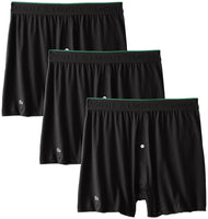 Lacoste Men's 3-Pack Essentials Cotton Knit Boxer, Black, Medium