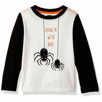 Crazy 8 Boys' Toddler Li'l Long-Sleeve Spider Graphic Tee, Jet Ivory, 6-12 mo