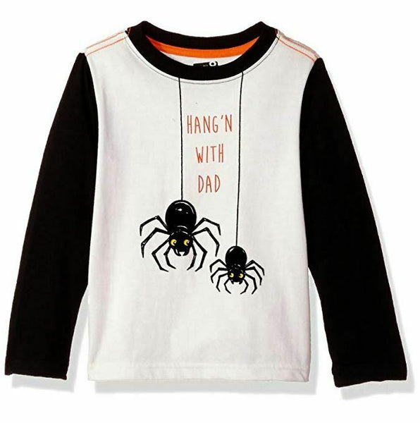 Crazy 8 Boys' Toddler Li'l Long-Sleeve Spider Graphic Tee, Jet Ivory, 6-12 mo