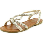 Sarah-Jayne Bright Girl's Sandals, GOLD, 6 M US Big Kid