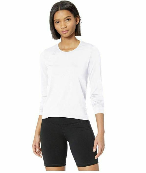 ASICS Women's Tactic Court Long Sleeve Top, White, XX-Large