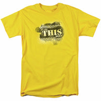Trevco - Men's Taxi TV Show "Flag This Down" Graphic T-Shirt - Yellow - Medium