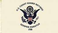 United States Coast Guard Retired Large Flag [White - 36" x 60"]