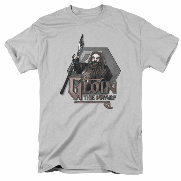 The Hobbit - Unisex Adult's Gloin The Dwarf Graphic T-Shirt - Silver - Medium