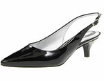 Trotters Women's Slingback Kitten Heeled Pump,Black Patent,8.5 N US