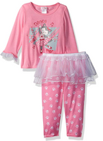 Youngland Baby Girls 3 Pc Tutu Sleep Set, Pink/White, 12M