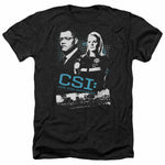 Trevco - Unisex Adult's CSI "Investigate This" Heather T-Shirt - Black - Medium