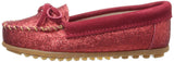 Minnetonka Glitter Moc,Red,12 M US Little Kid