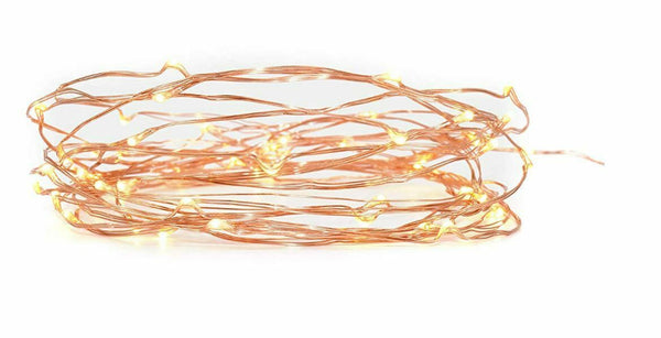 Tiny Lites Copper Wire Indoor/Outdoor LED Light String, Warm White, 9.8-Feet