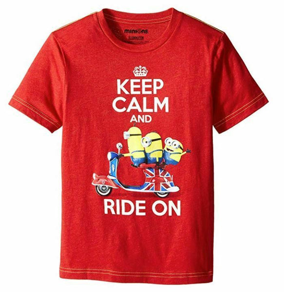 Despicable Me Big Boys' Short Sleeve T-Shirt Shirt, Red/Yellow, Large/14-16