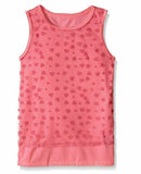 Dream Star Girls' Little Tulle Flocked Hearts Over Tank 2 Pc Set, Sand Pink, M5