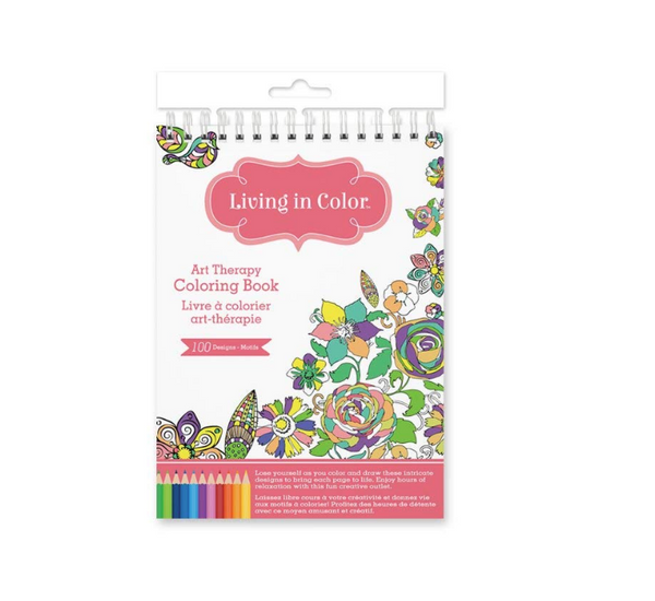Color Factory Living in Color Art Therapy Coloring Book with 100 Designs