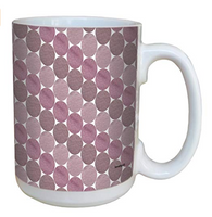 Tree-Free Greetings - Cool Purple Oval Stripes - Ceramic Mug 15oz