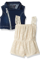 Limited Too Baby Girls' Lace and Denim Romper 18m