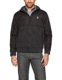 U.S. Polo Assn. Mens Standard Colorblock Sherpa Lined Fleece Hoodie, Dark Hea...