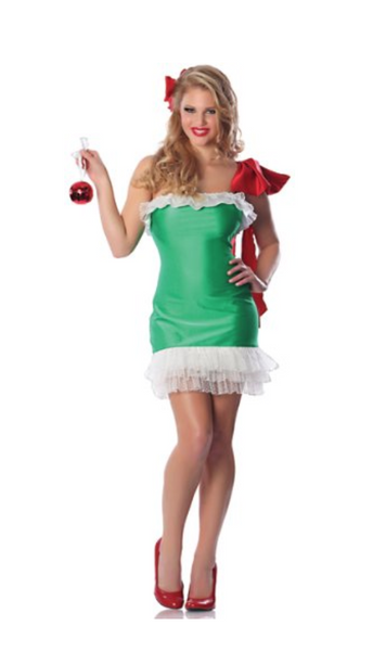Delicious Gift Wrapped Sexy Costume, Green, Small