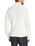 Calvin Klein Men's Cotton Acrylic Chunky Cable Knit Sweater, Snow White, Medium