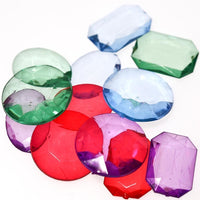 Deluxe Assorted Pirate Jewels - 144 Plastic Gemstones - Red, Green, Purple, Blue