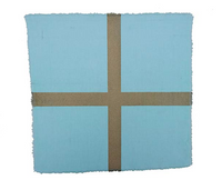 Gitika Goyal Home Cotton Khadi Napkin Centre Cross Design (Set of 4), Blue