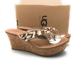 UGG Women's Natassia Calf Hair Wedge Sandal, Spring Leopard, Size 9.5 B(M) US