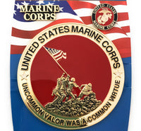 IWO JIMA Flag Raise, USMC, US Marine Corps Pin & Medallion Gift Set