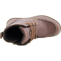Crevo Buck Brown Boys Synthetic Boots, Lace-Up/Side-Zip, Youth US 2