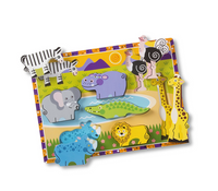 Melissa & Doug Safari Wooden Chunky Puzzle (8 pcs) - Free And Fast Shipping!