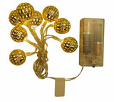 Product Works - Battery Operated Ball Metal Cap LED Light String, Gold, 4.5-Feet