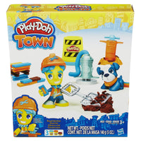 Play-Doh Town Road Worker With Jackhammer, Shovel, Pup, and 3 Cans of Play-Doh