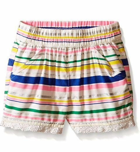 Crazy 8 - Baby-Girl's Stripe Drapey Shorts W/ Lace Trim - Multi-Colored - 3T
