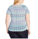 Napa Valley Women's Plus Size Printed Slub Knit Top Size 1X