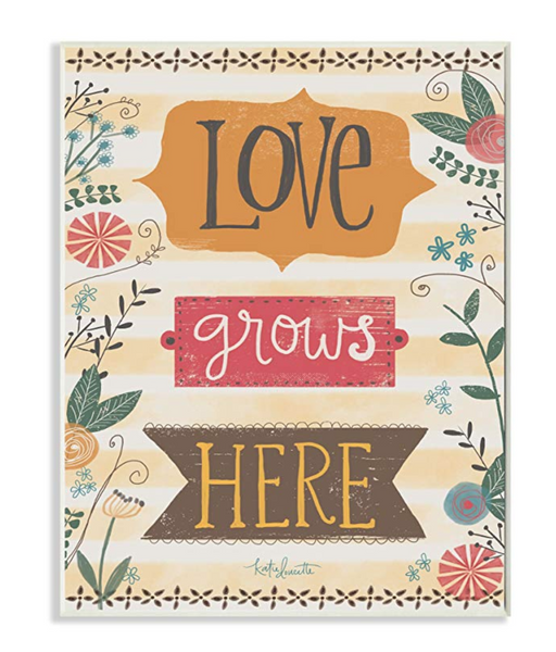 Stupell Industries Love Grows Here Autumn Colors Wall Plaque Art Multi-Color