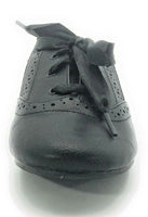 Sarah Jayne Girl's JAZZ Flat Ribbon Lace Up Oxford Shoes Black 5 M US Big Kid