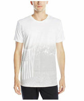 AMBIG Men's Underline Front Hit Logo Screen Tee, White, Small
