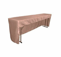 LA Linen Open Back Fitted Bridal Satin Tablecloth, 96" x 18" x 30", Dusty Rose