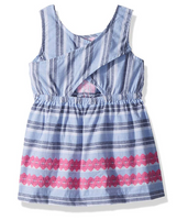 Limited Too Baby Girls Casual Dress Fashion Striped Cross Back Chambray Blue12M