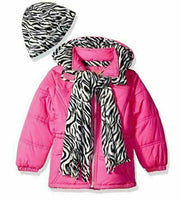 Pink Platinum Little Girls' Toddler Puffer Jacket, Bright Pink, 4T