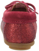 Minnetonka Glitter Moc,Red,11 M US Little Kid