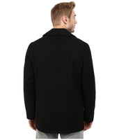 Nautica Men's Button Front Peacoat Black Outerwear