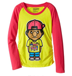 Trukfit Big Girls' Long Sleeve Raglan Tee, Blazing Yellow, X-Large