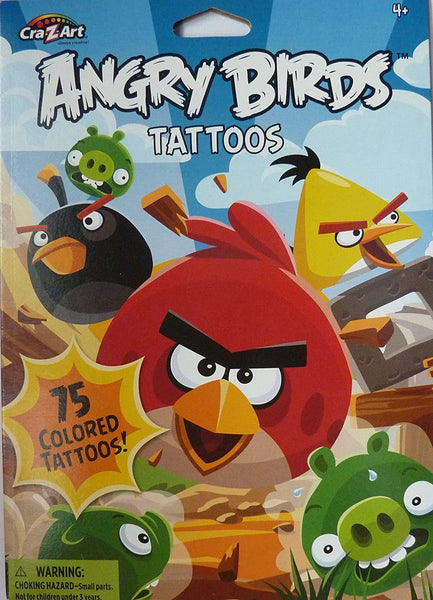Cra-Z-Art Angry Birds Temporary Tattoos 75 Colored Tattoos For Children