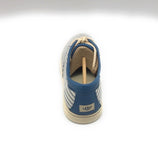 UGG Women's Eyan II Striped Cotton/Leather Sneaker, Navy Blue White 8.5 US - NIB