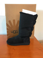UGG Women's Tall Bailey Knit Bow Black/Twinface Boot, 9 B(M) US - New In Box