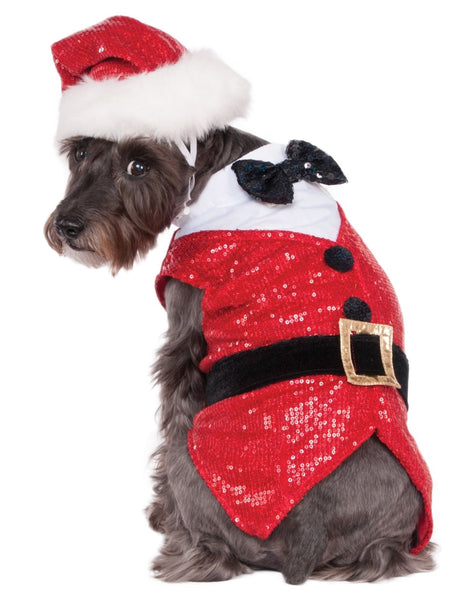 Rubies Sequin Santa Claus Pet Christmas Outfit