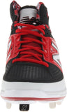 New Balance Men's M4040 Metal Mid Baseball Shoe,Black/Red,16 D US
